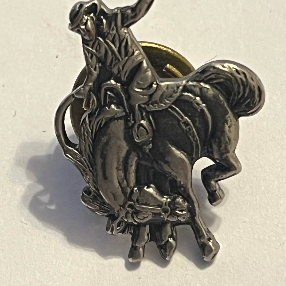 Silver Rodeo Cowboy Tie Pin - Picture 8 of 16